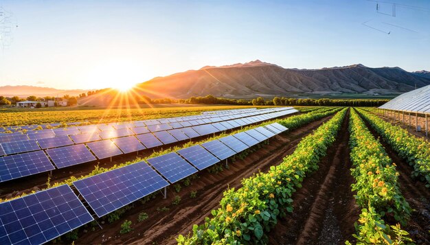 solar-panels-field-with-sunflare-mountains-background_753333-3224