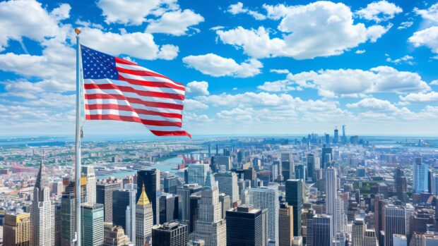 American-flag-over-a-cityscape-4K-Wallpaper-HD-620x349