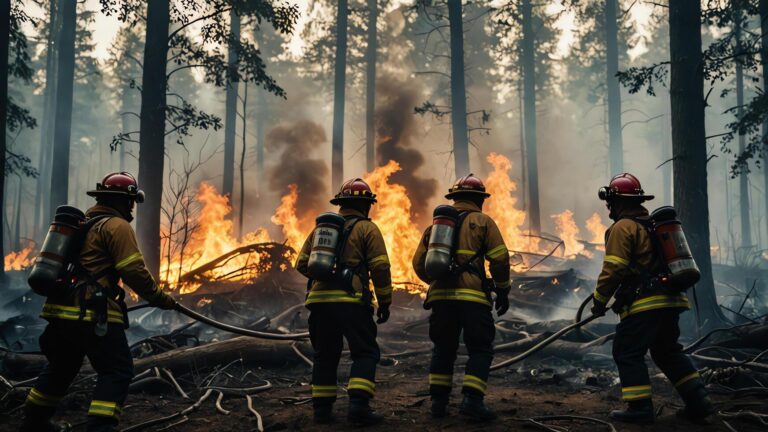 firefighting-activities-the-atmosphere-of-firefighters-putting-out-fires-free-photo